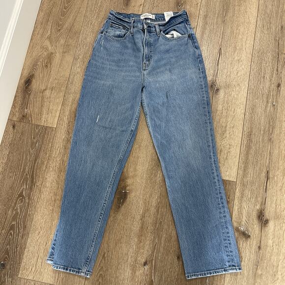 Abercrombie & Fitch Denim - Abercrombie Women Sz 28 90s Straight Ultra High Rise Jean Blue Curve Love Baggy